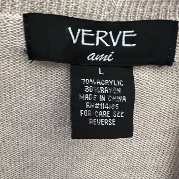 Classic Drape Front Cardigan. Rayon Acrylic Knit - Picture 2 of 4